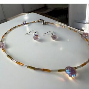Want Simple? I got you! Elegant Multicolor Beaded Necklace and Earring Set